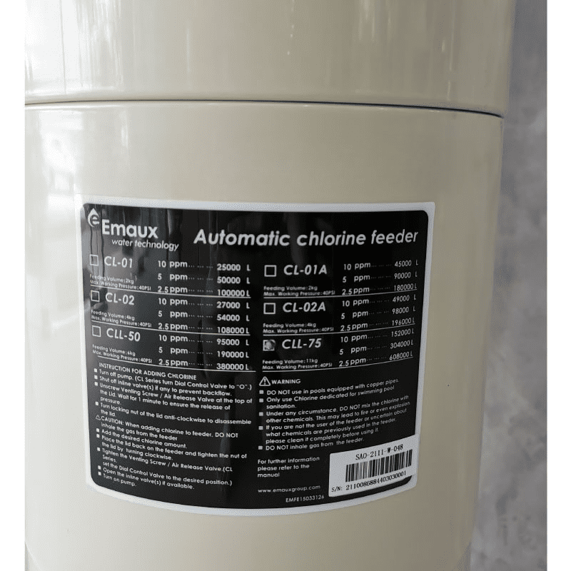 EMAUX CLL-75 11KG COMMERCIAL CHLORINE IN-LINE FEEDER - Image 4