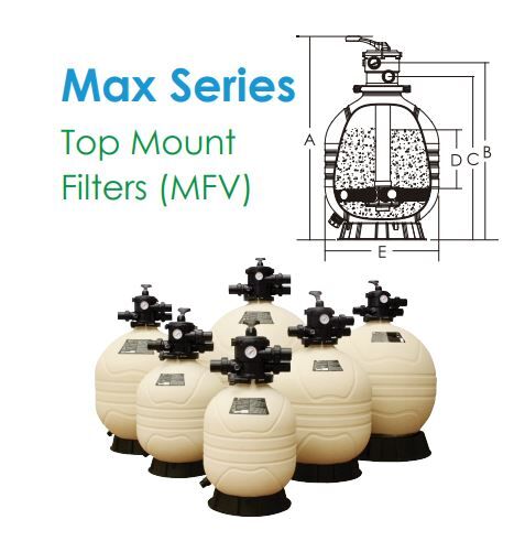 EMAUX MFV27A PLASTIC SAND FILTER 27″ DIA 1.5″ MPV -0.36m2 - Image 2