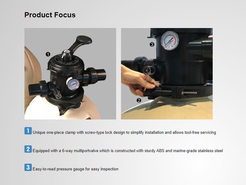 EMAUX MFV27A PLASTIC SAND FILTER 27″ DIA 1.5″ MPV -0.36m2 - Image 5